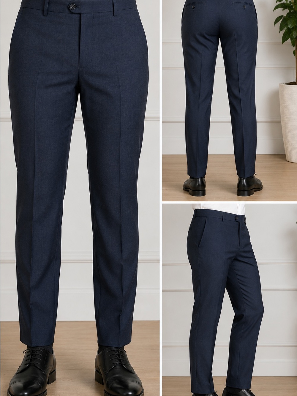 Alfani Navy Slim Dress Pants - Classic Men's Suit Trousers